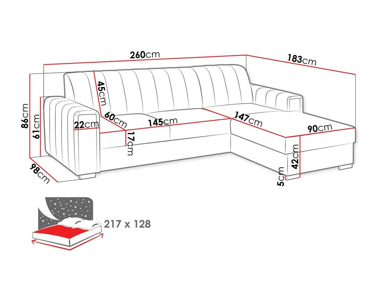 Hjørnesofa Columbus 166