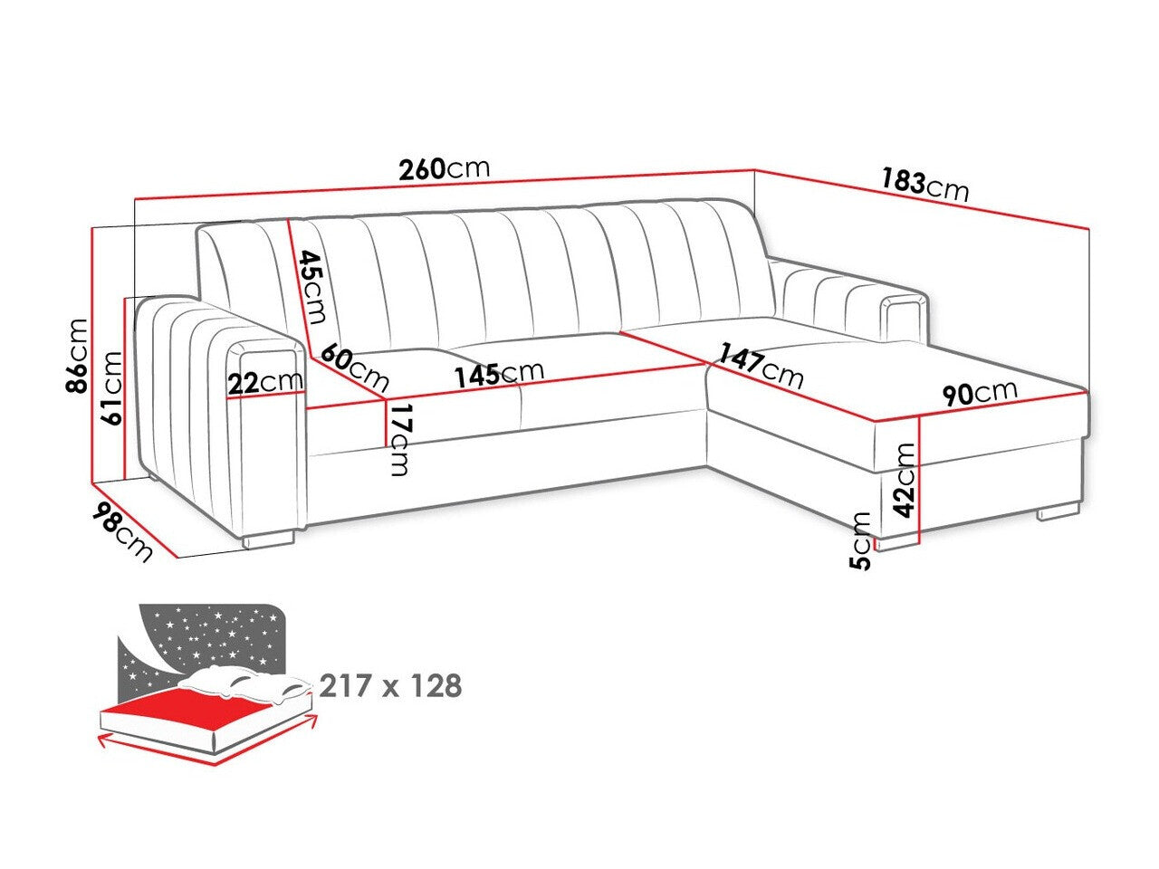 Hjørnesofa Columbus 166