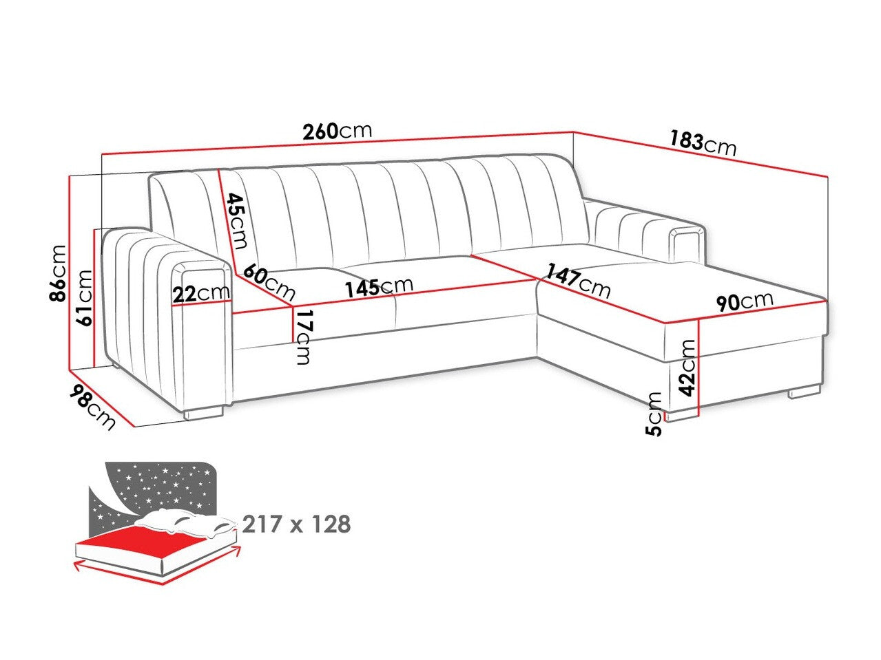 Hjørnesofa Columbus 166