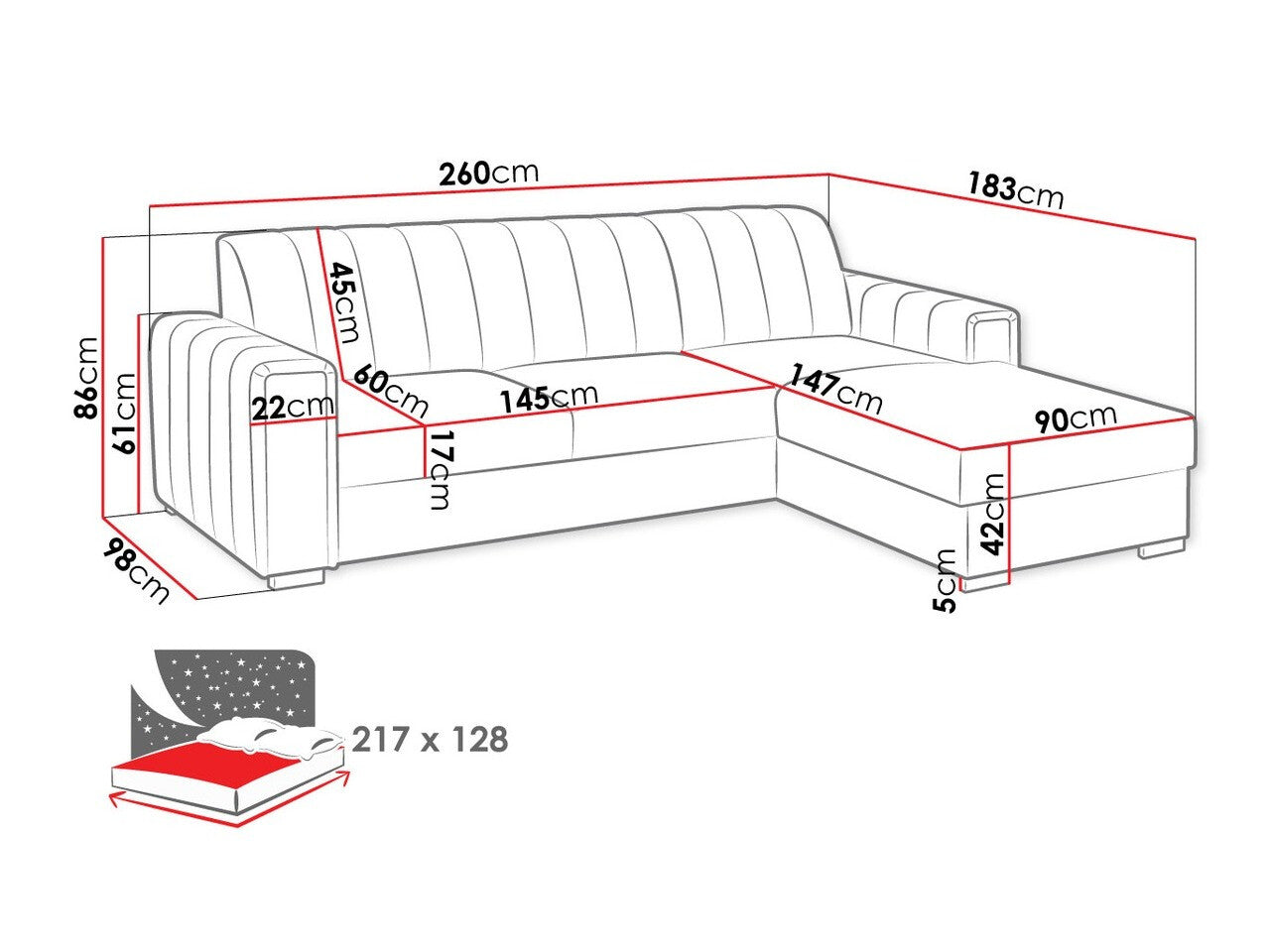 Hjørnesofa Columbus 166