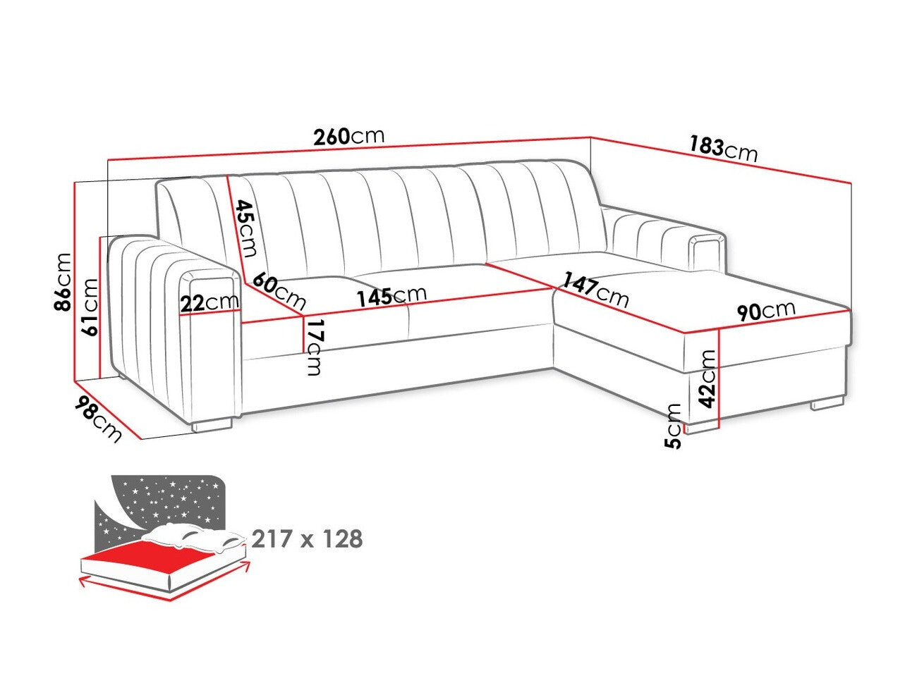 Hjørnesofa Columbus 166