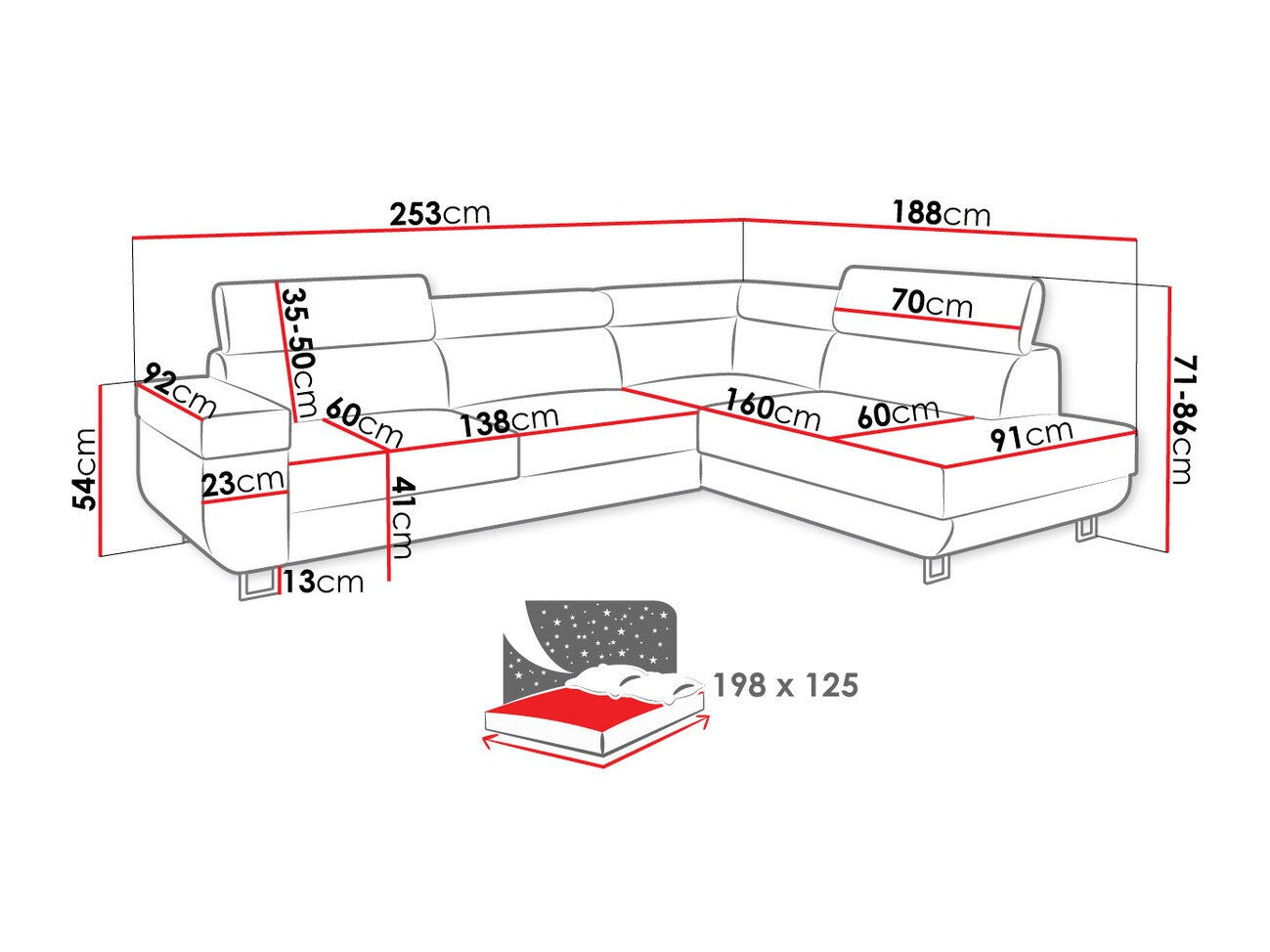 Corner sofa Comfivo 306