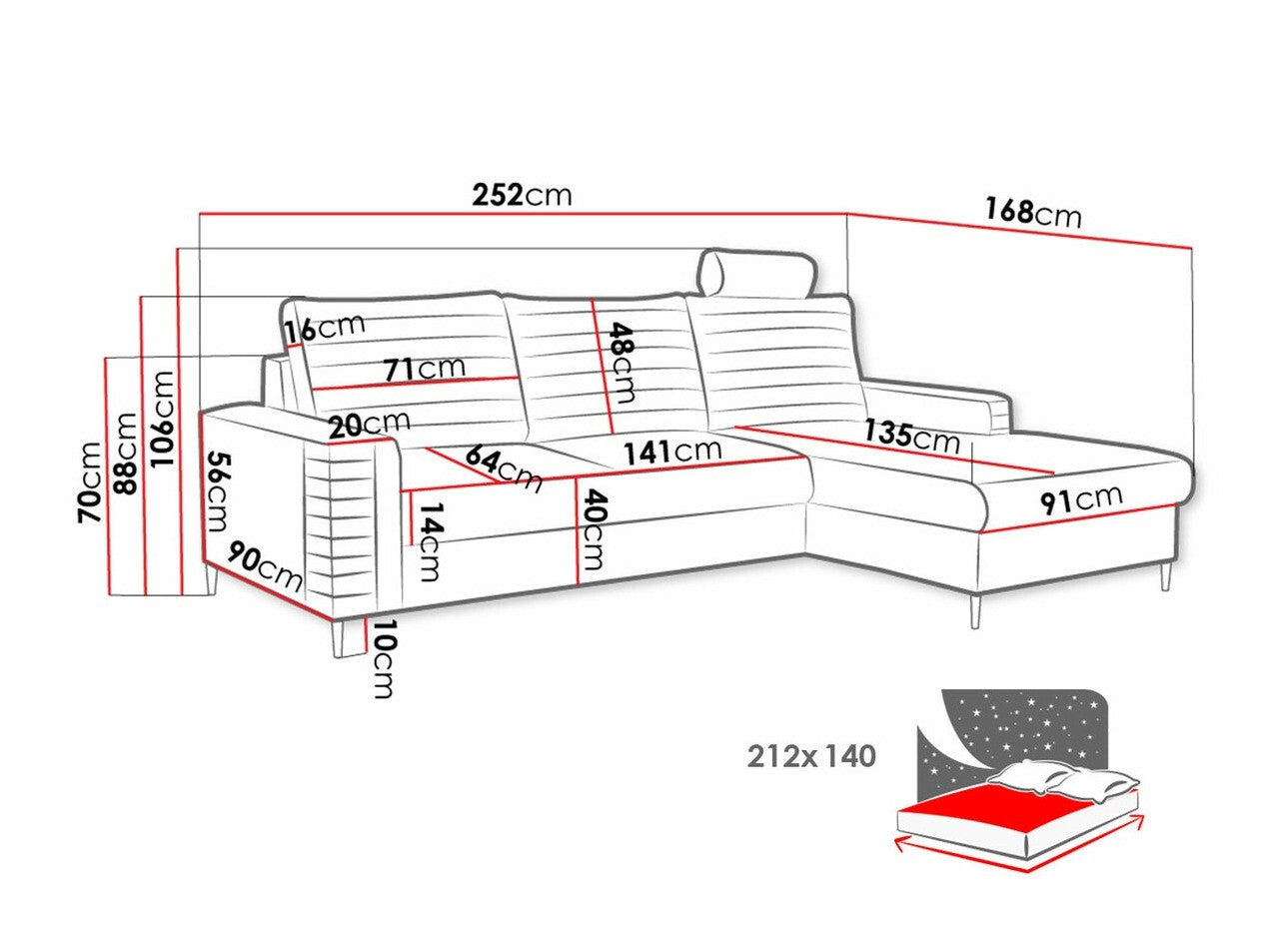 Hjørnesofa Comfivo 243