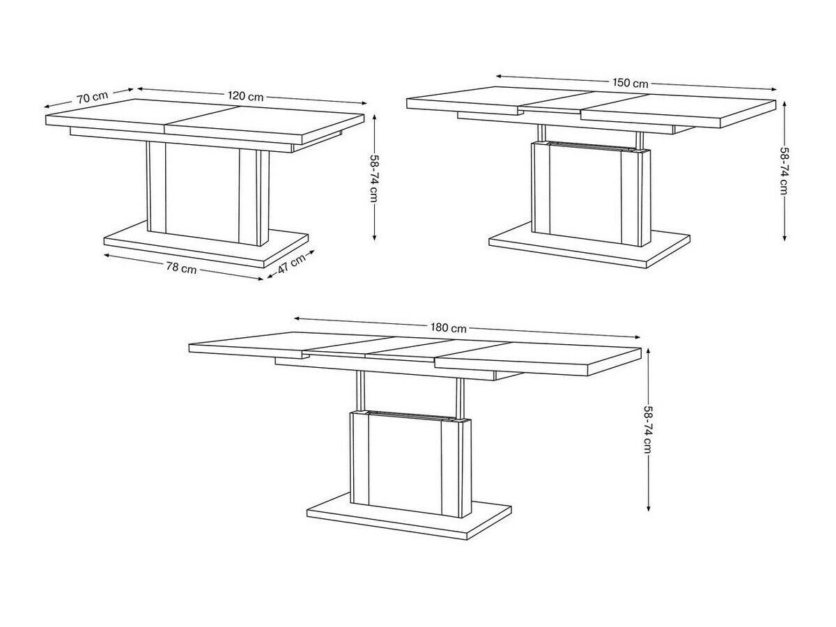 Transformer til sofabord Glendale 103