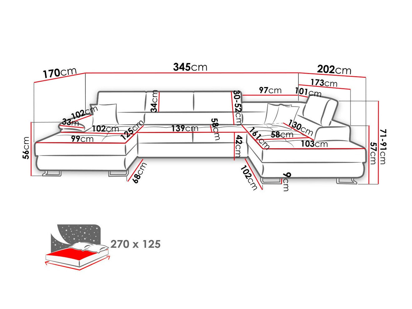Corner sofa Comfivo 190