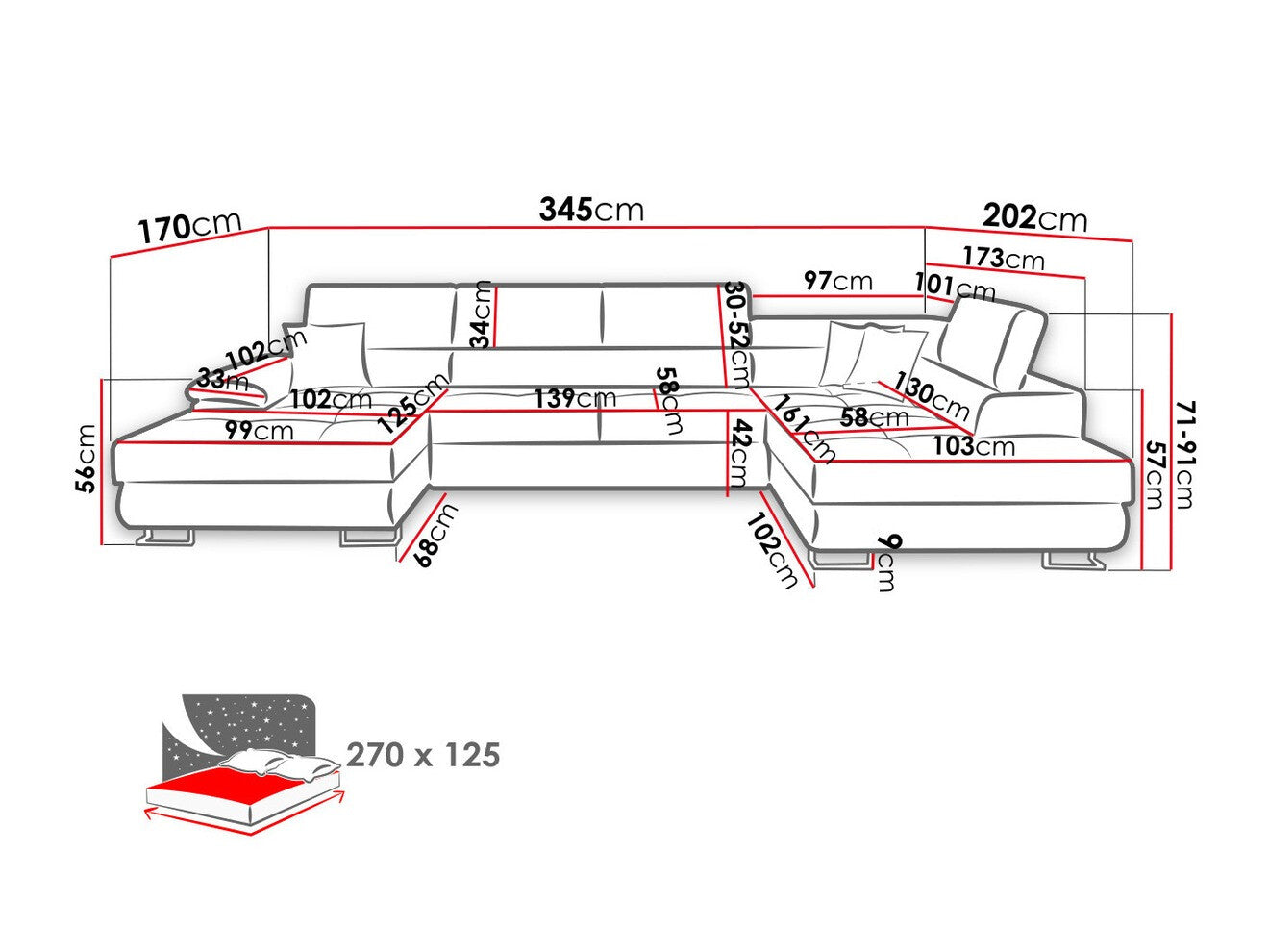 Corner sofa Comfivo 190