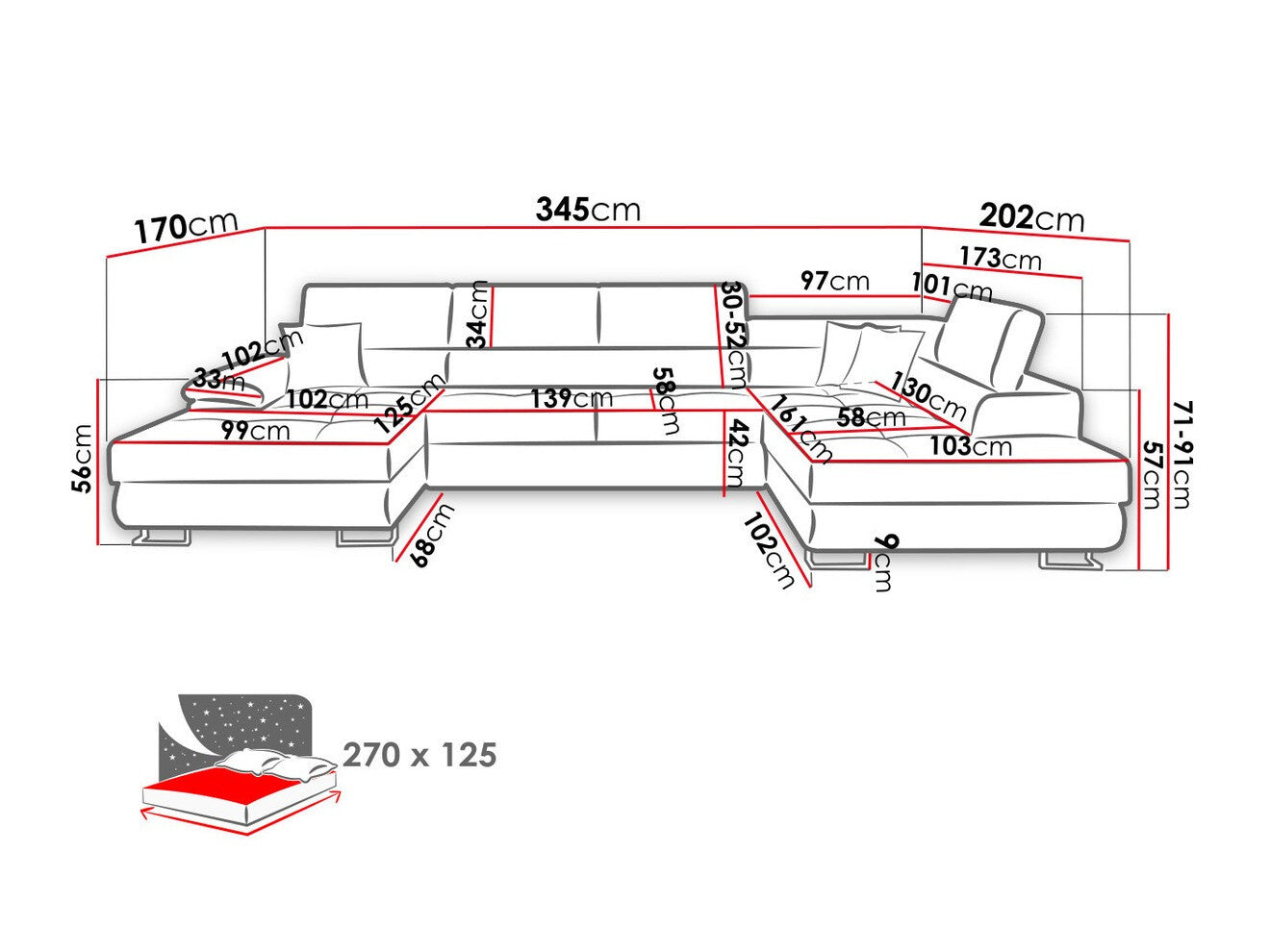 Corner sofa Comfivo 190