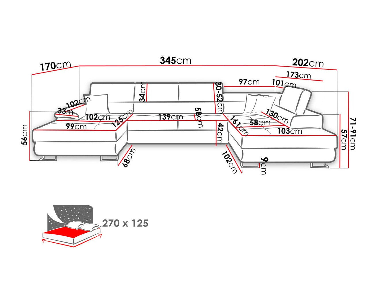Corner sofa Comfivo 190