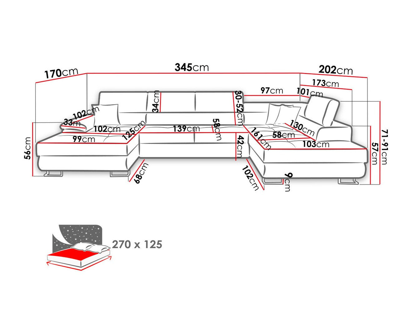 Corner sofa Comfivo 190