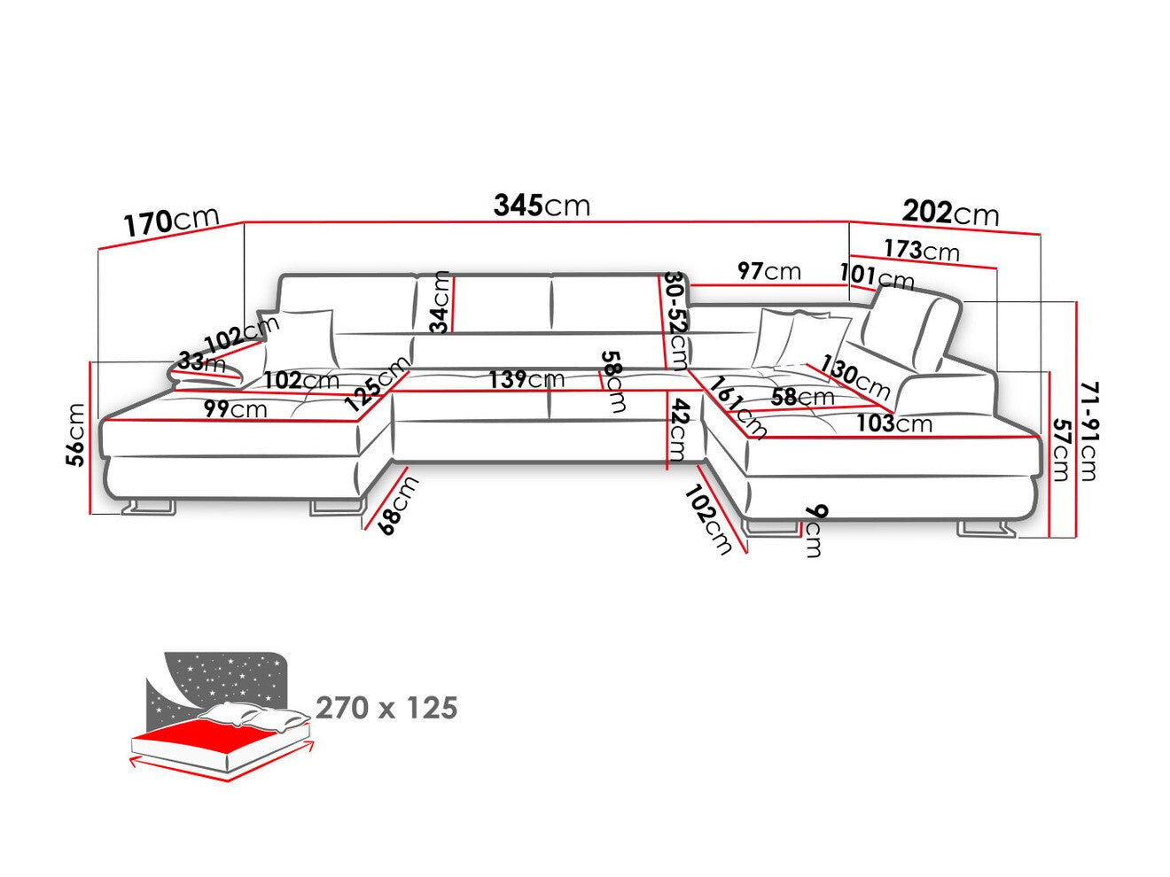 Corner sofa Comfivo 190