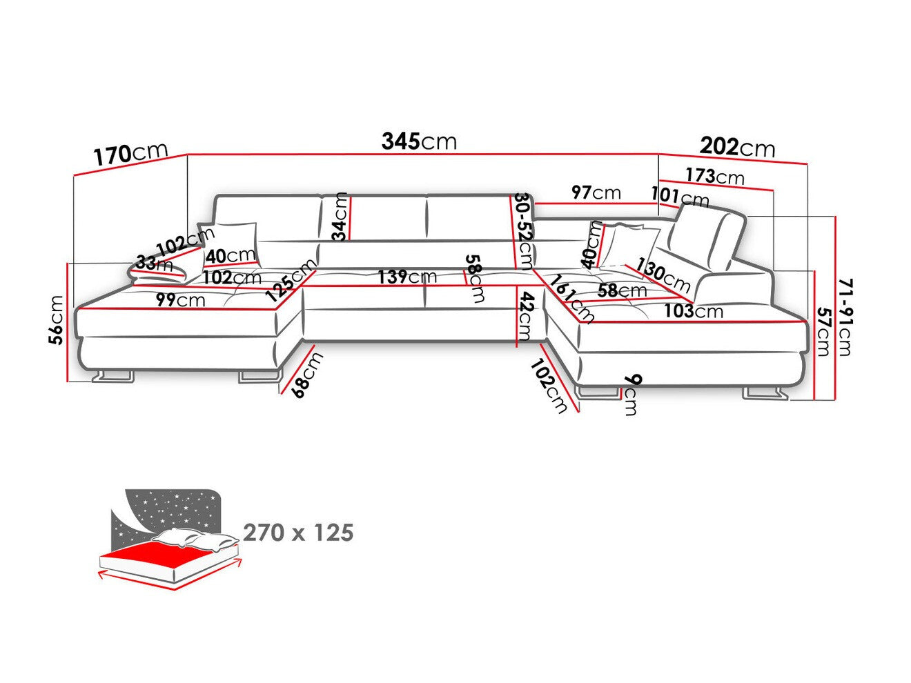Corner sofa Comfivo 190