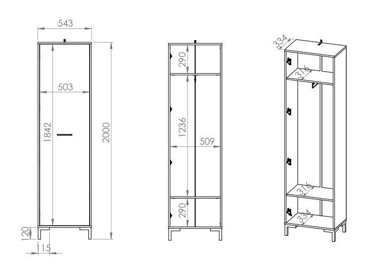 Garderobeskab Larnolo 100