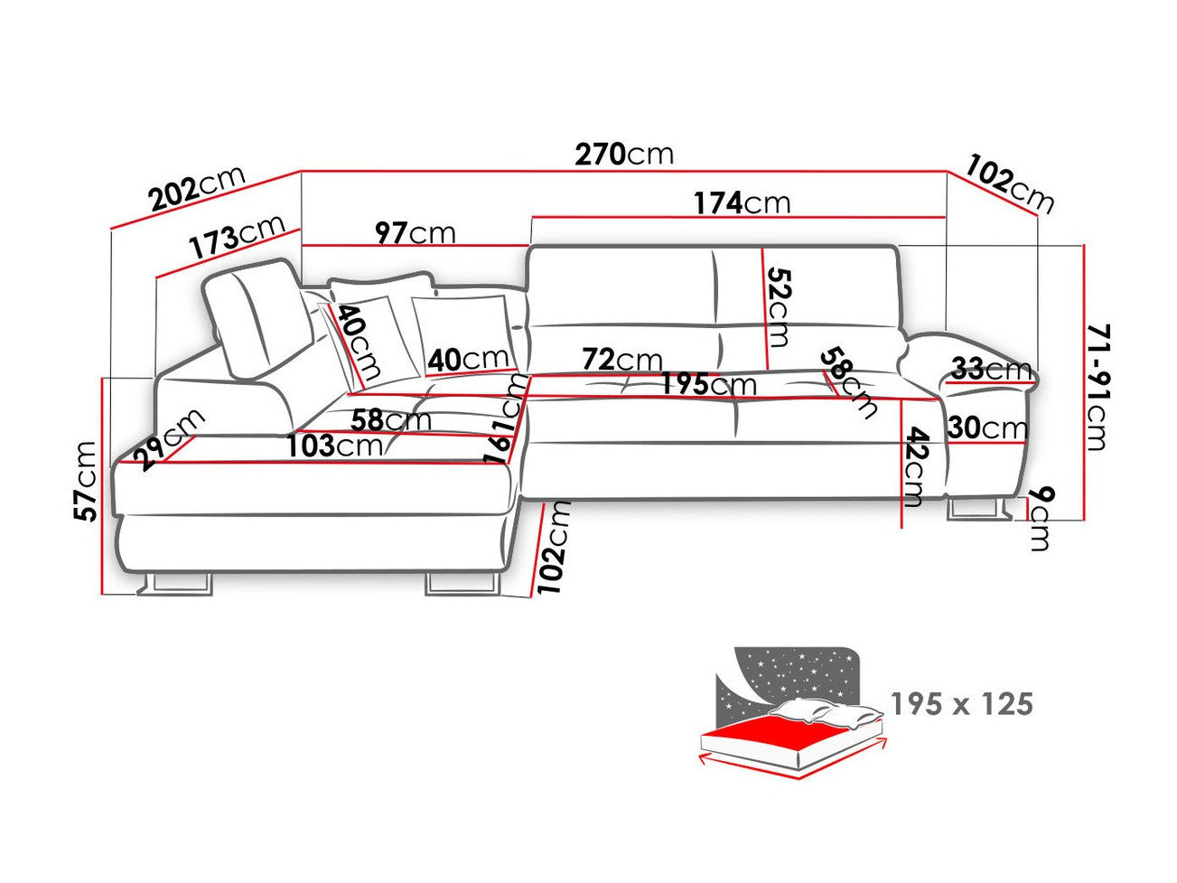 Hjørnesofa Comfivo 166