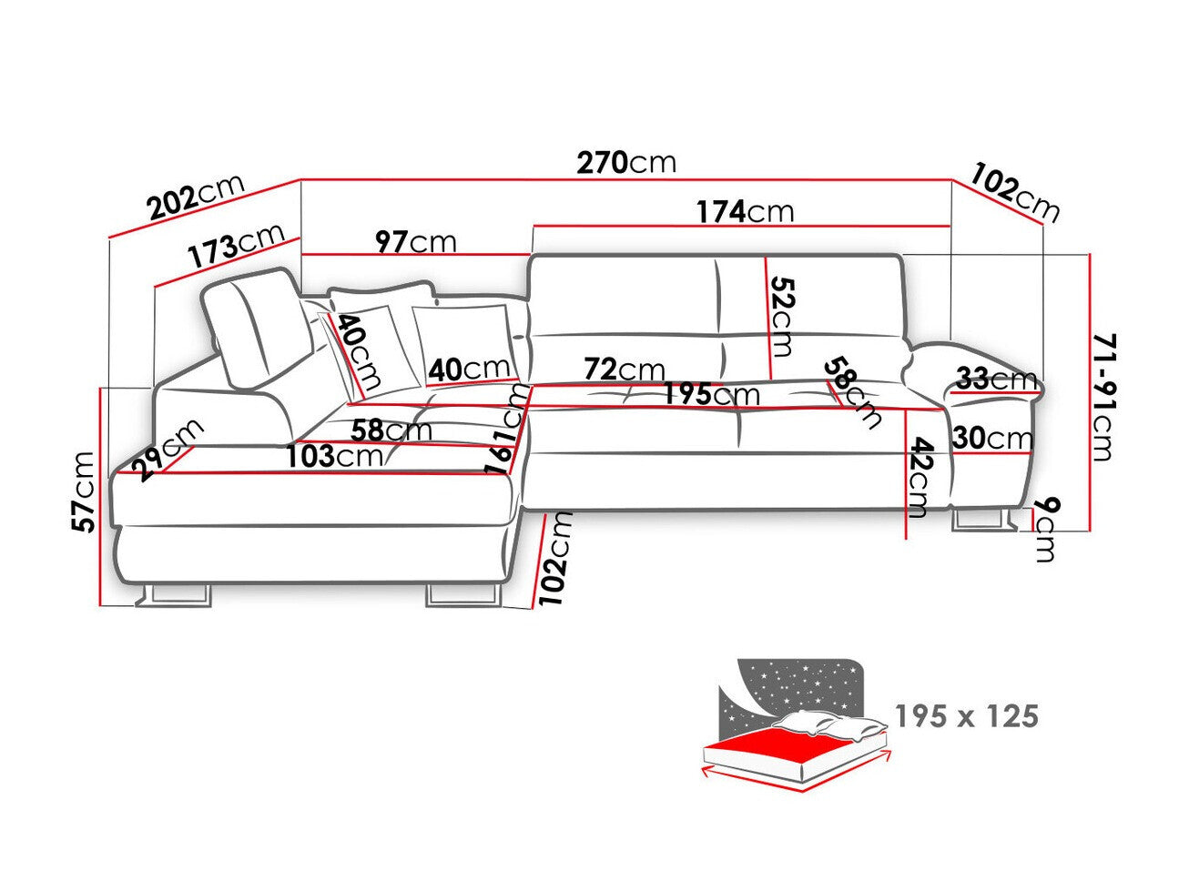 Hjørnesofa Comfivo 166