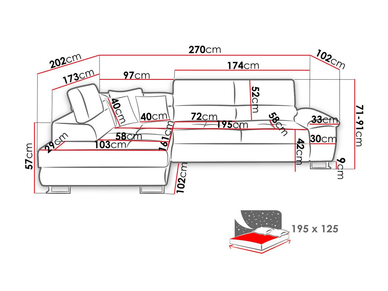 Hjørnesofa Comfivo 166