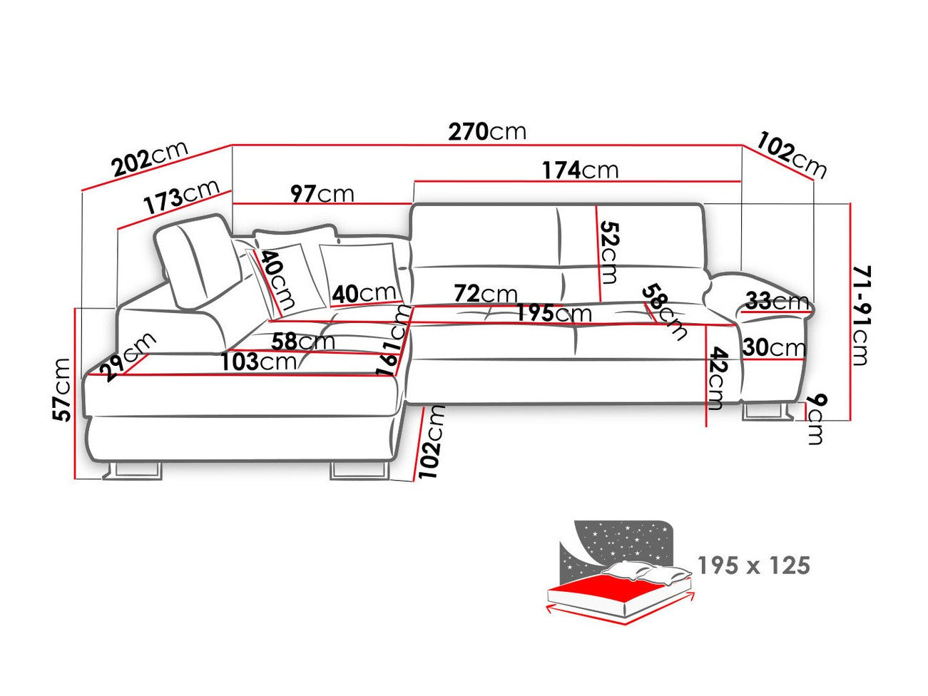 Hjørnesofa Comfivo 166