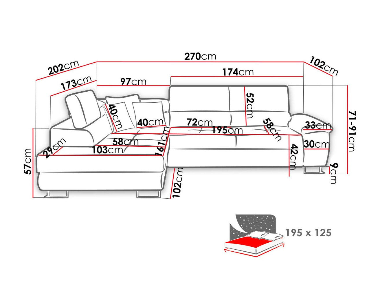 Hjørnesofa Comfivo 166