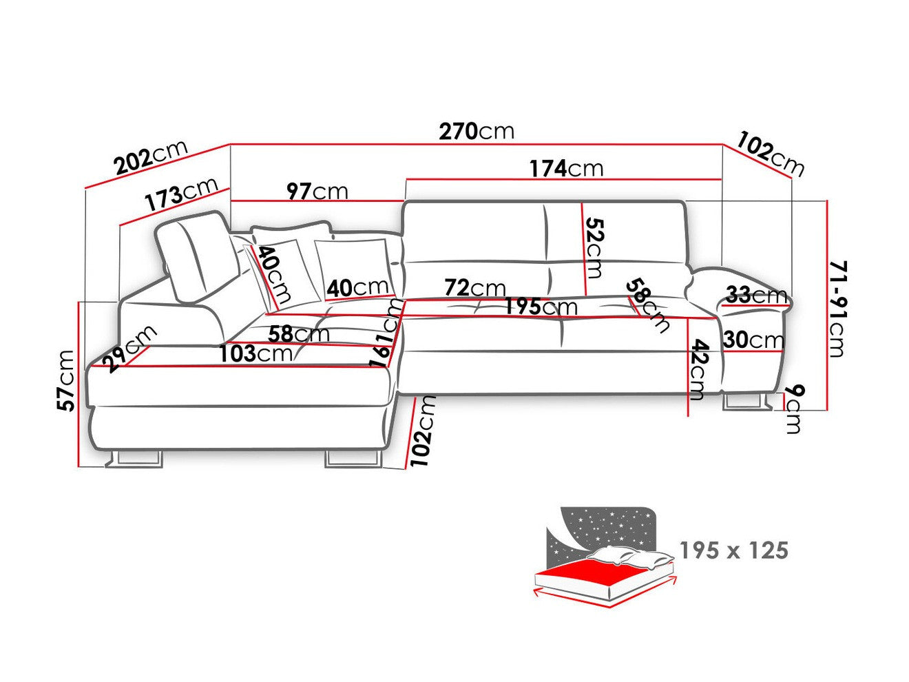 Hjørnesofa Comfivo 166