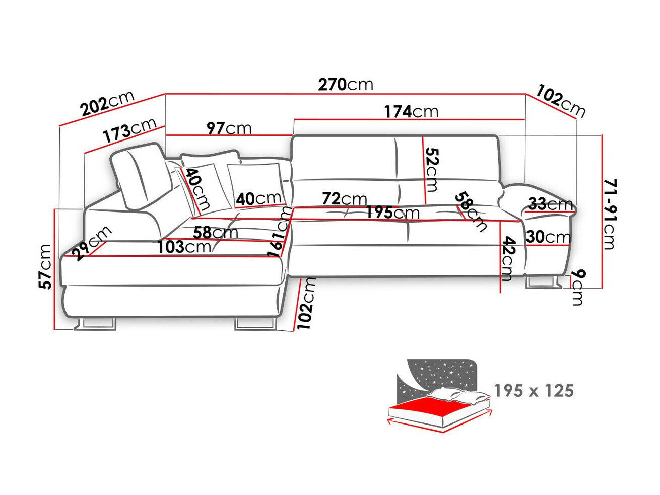 Hjørnesofa Comfivo 166