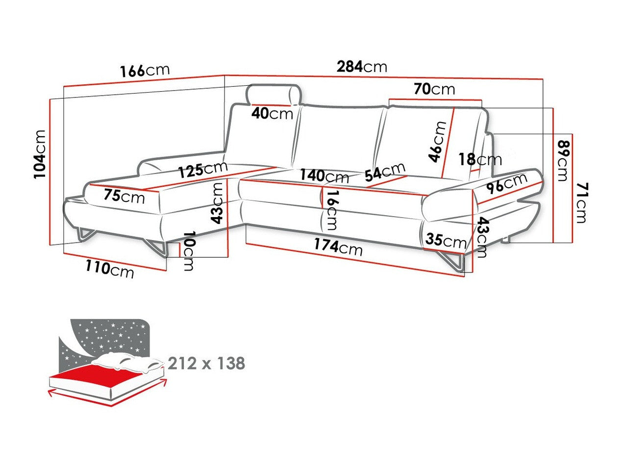 Hjørnesofa Kingston 108