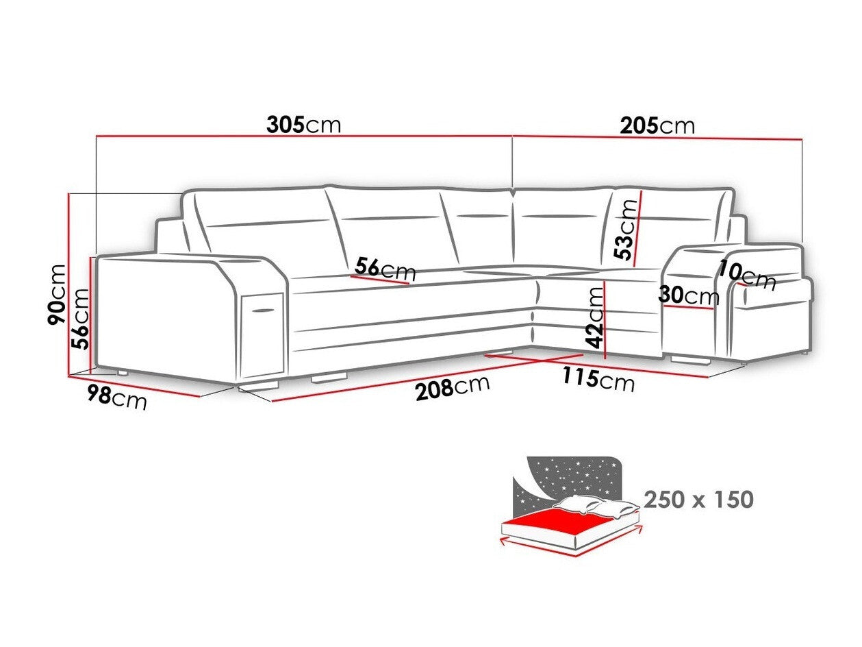 Hjørnesofa Kingsport 101