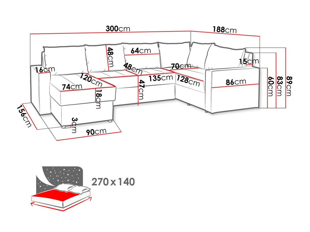 Hjørnesofa Providence 144