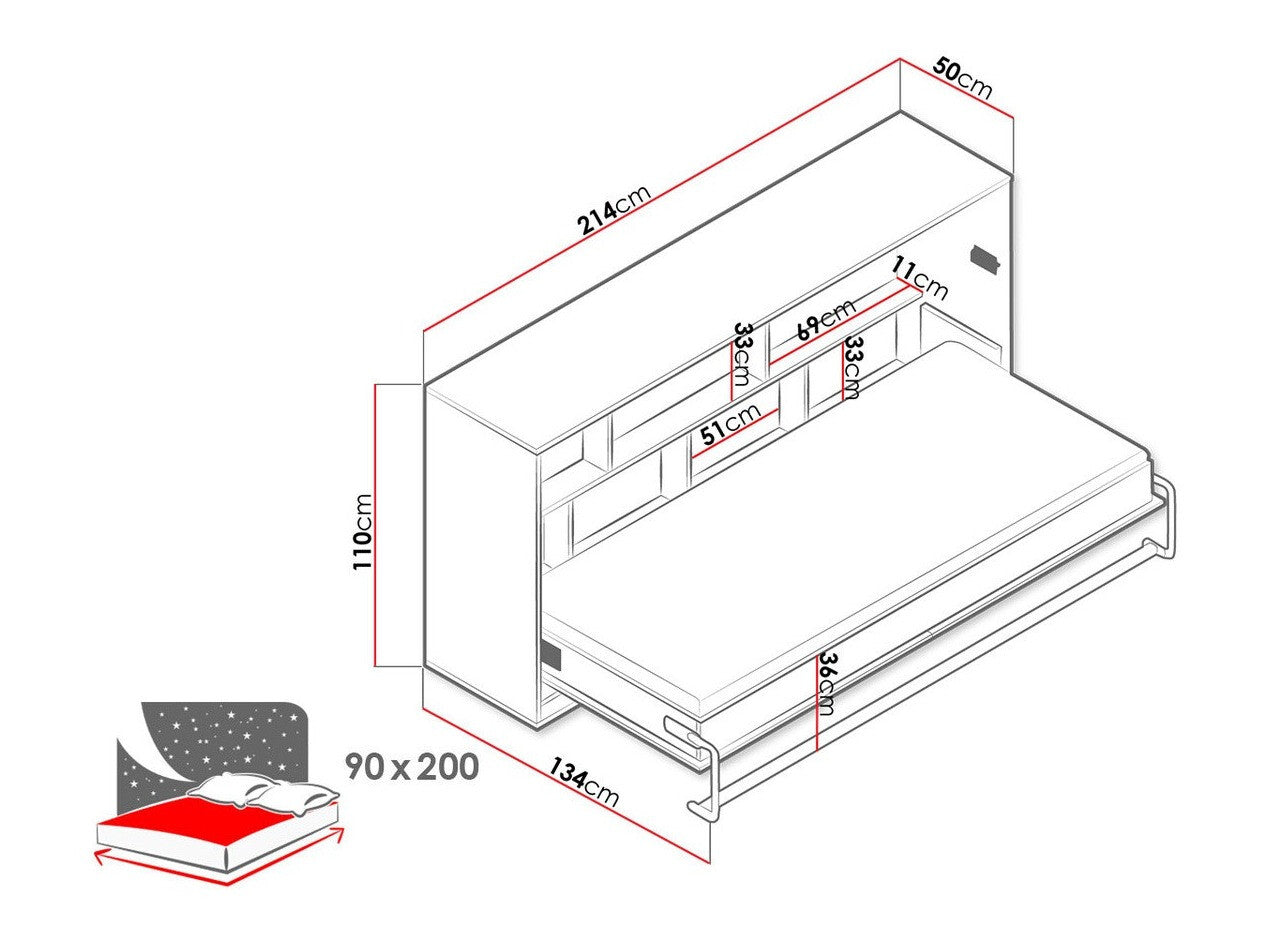 Væg seng Akron L115