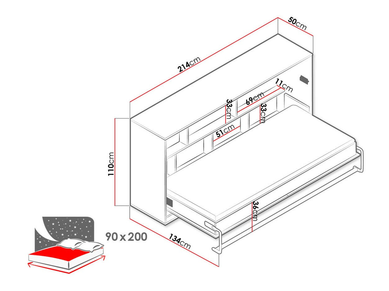 Væg seng Akron L115