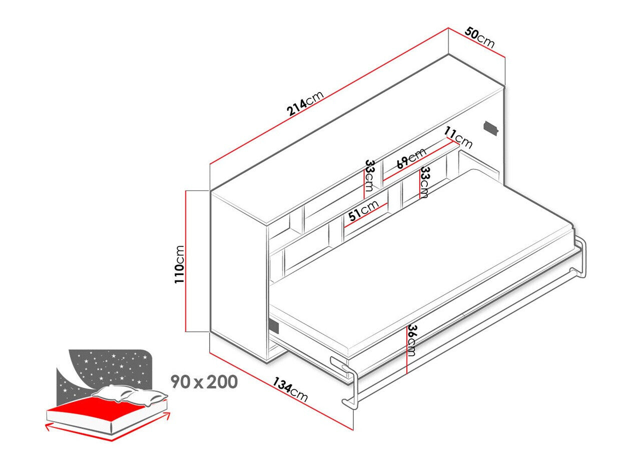 Væg seng Akron L115