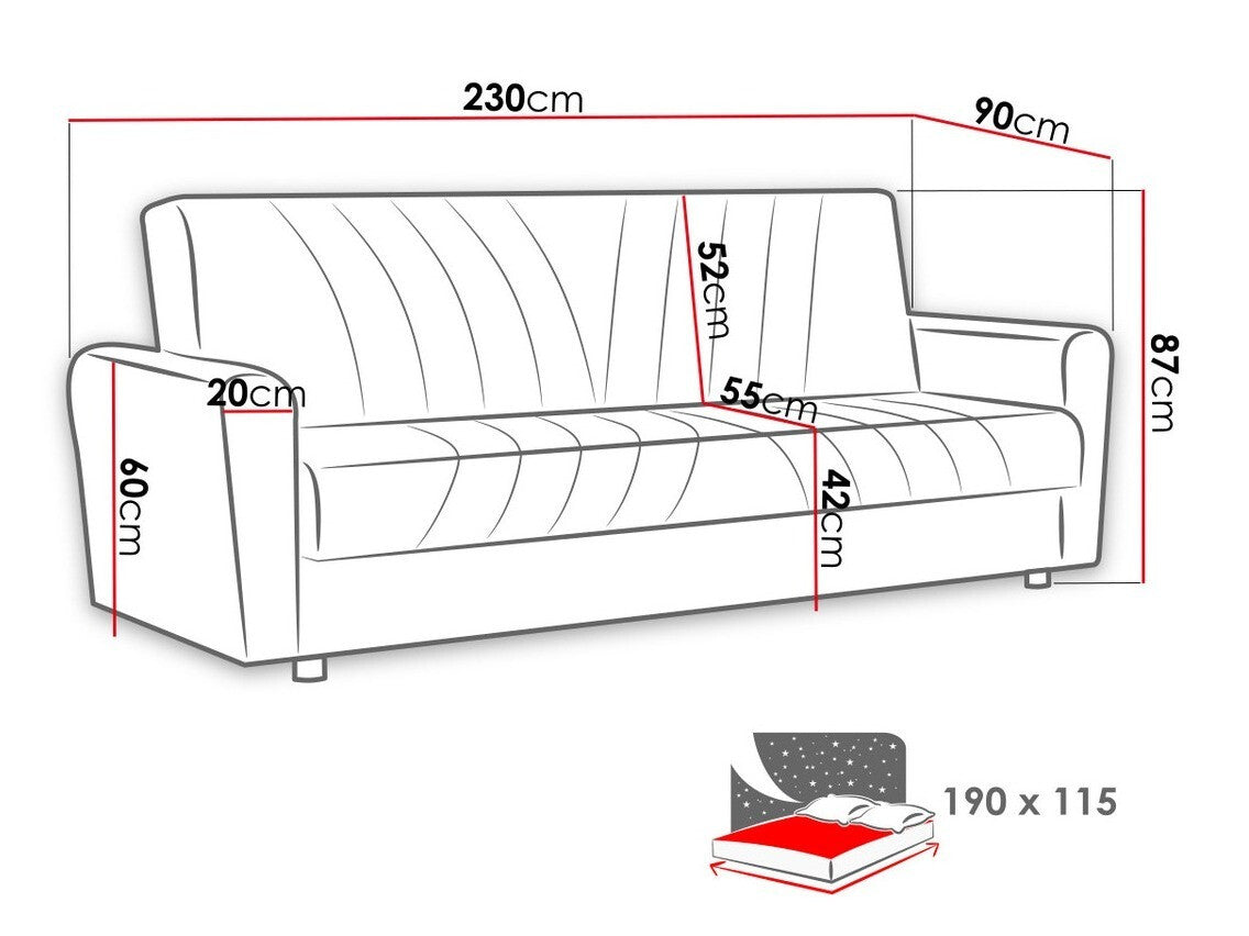 Sovesofa Columbus 126