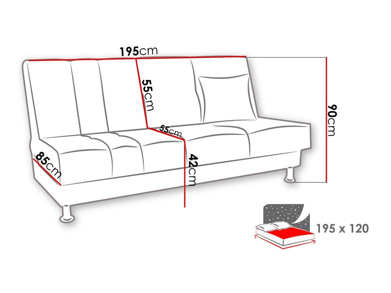 Sovesofa Columbus 141