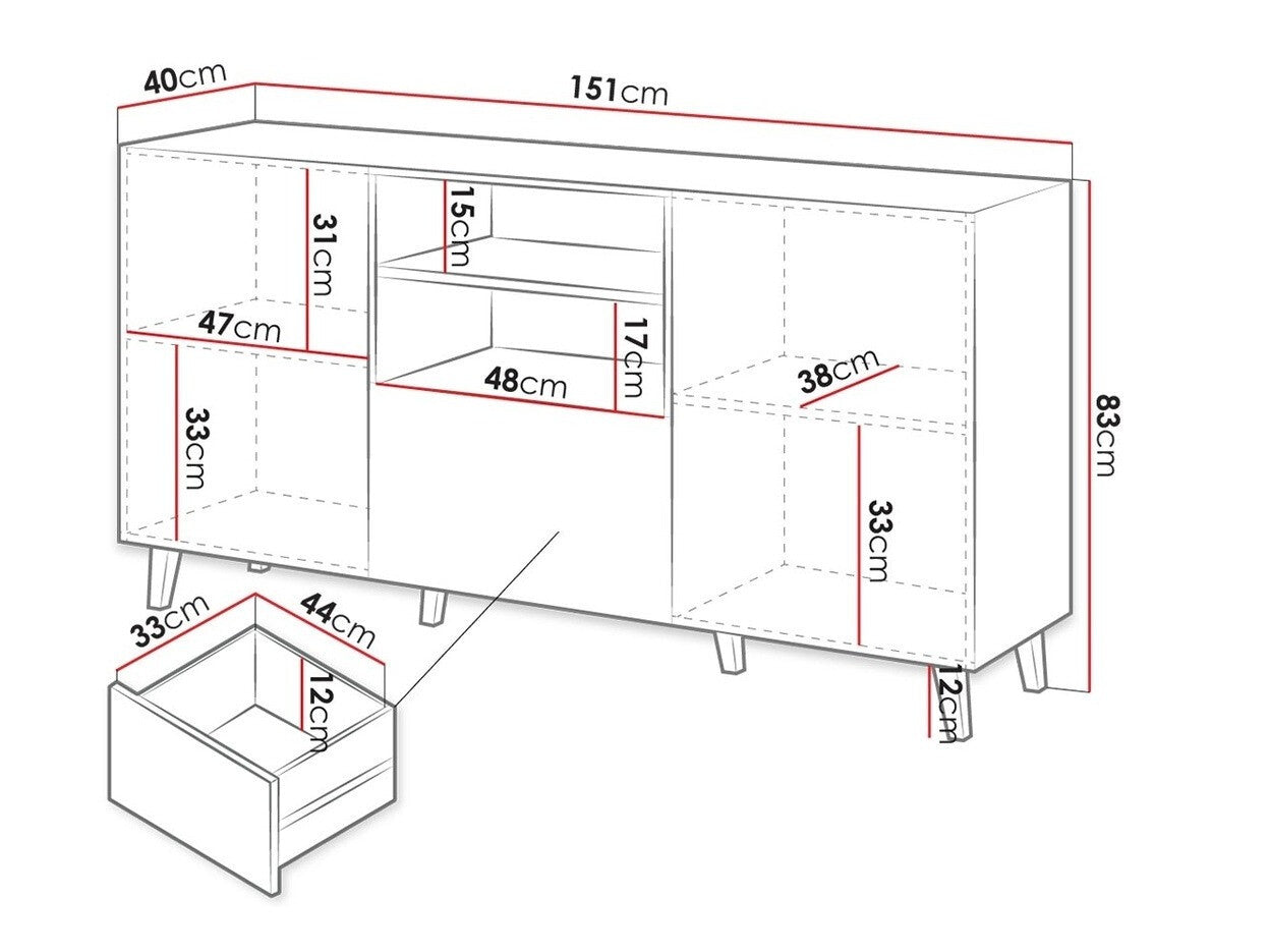 Chest of drawers Charlotte H100