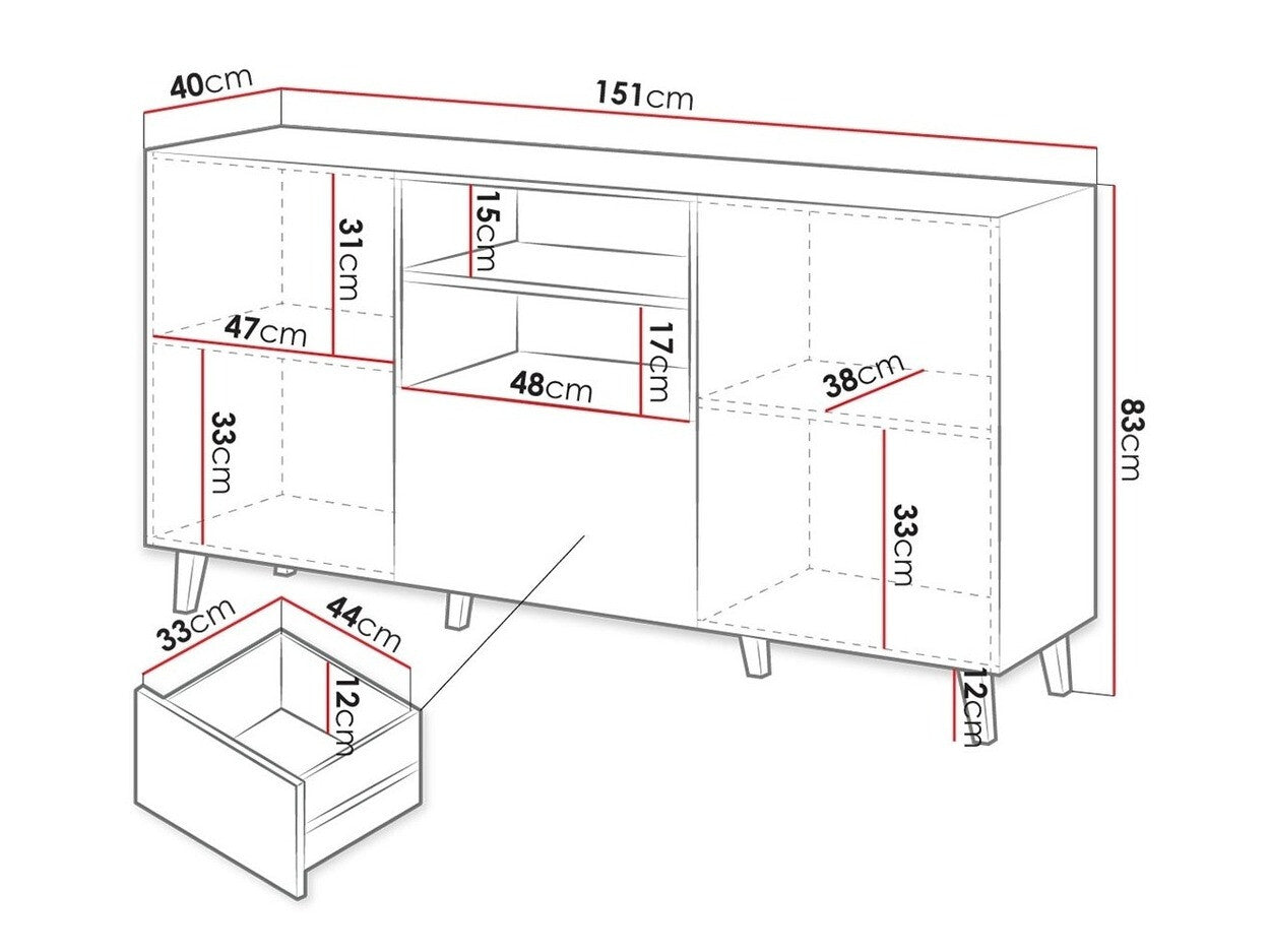 Chest of drawers Charlotte H100