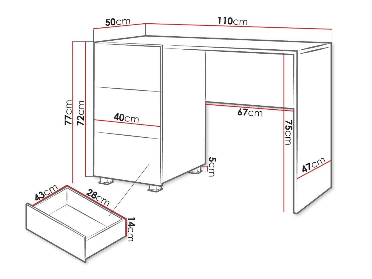 Skrivebord Tivdalu 122