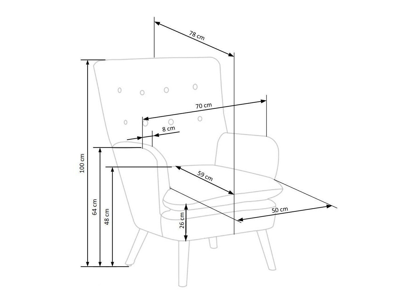 Lænestol Houston 838