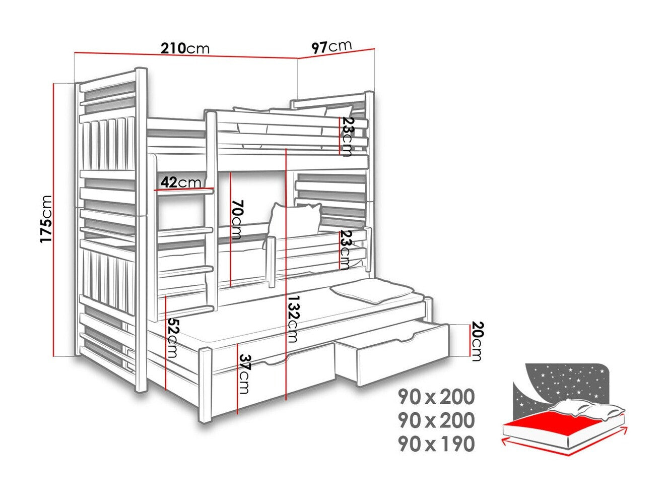 Køjeseng Henderson 124