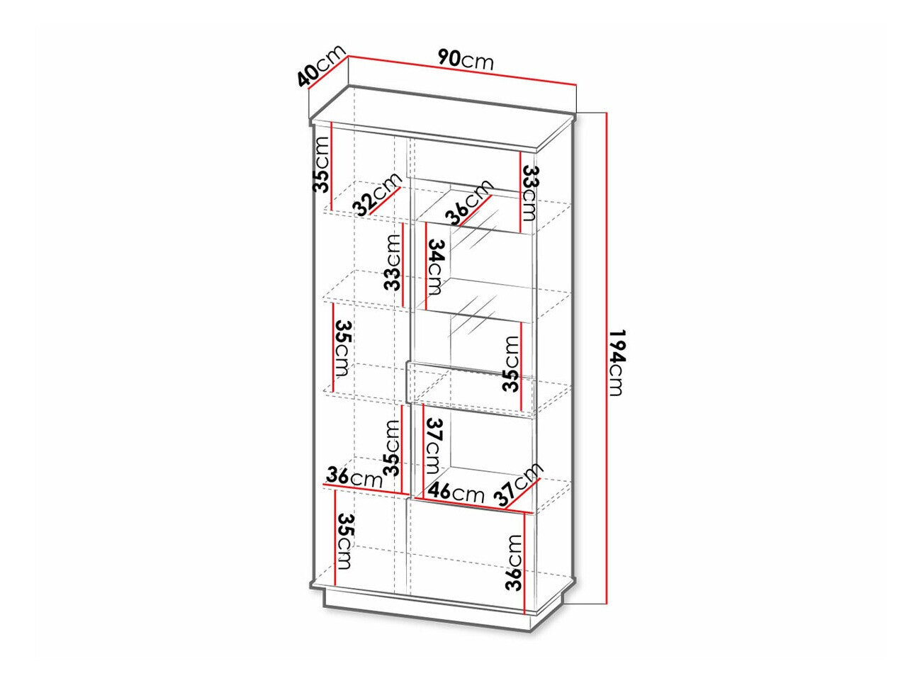 Vitrineskab Ogden J102