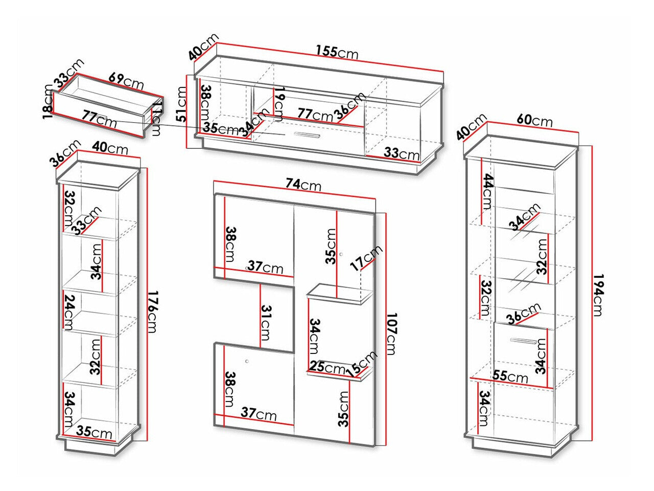 Stuemøbler-sæt Ogden J115