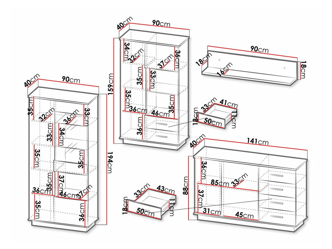 Stuemøbler-sæt Ogden J116