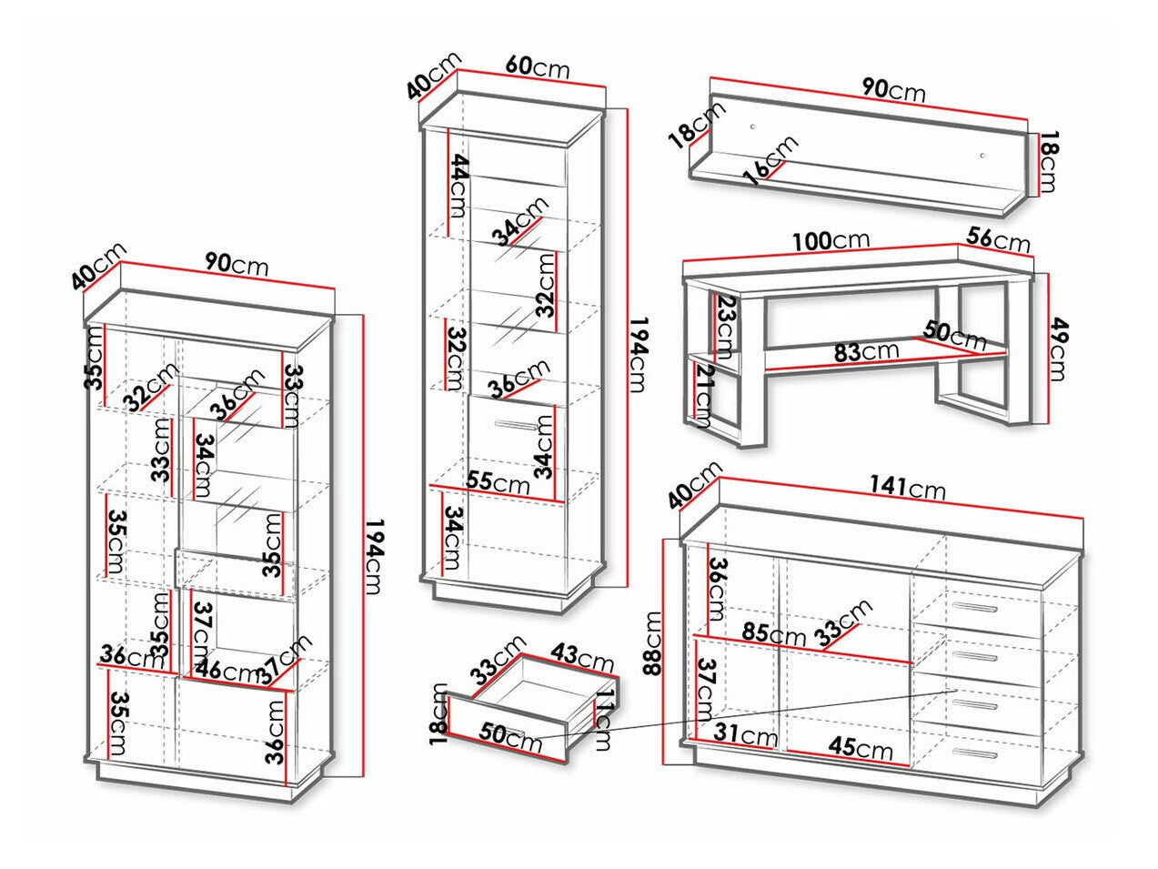 Stuemøbler-sæt Ogden J117