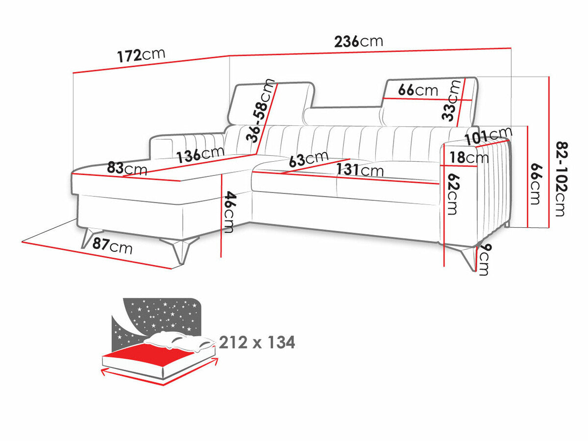 Hjørnesofa Columbus 170