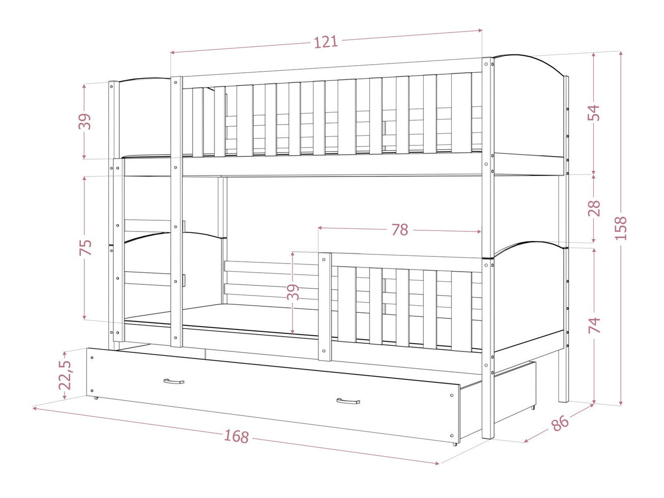 Køjeseng Aurora 113