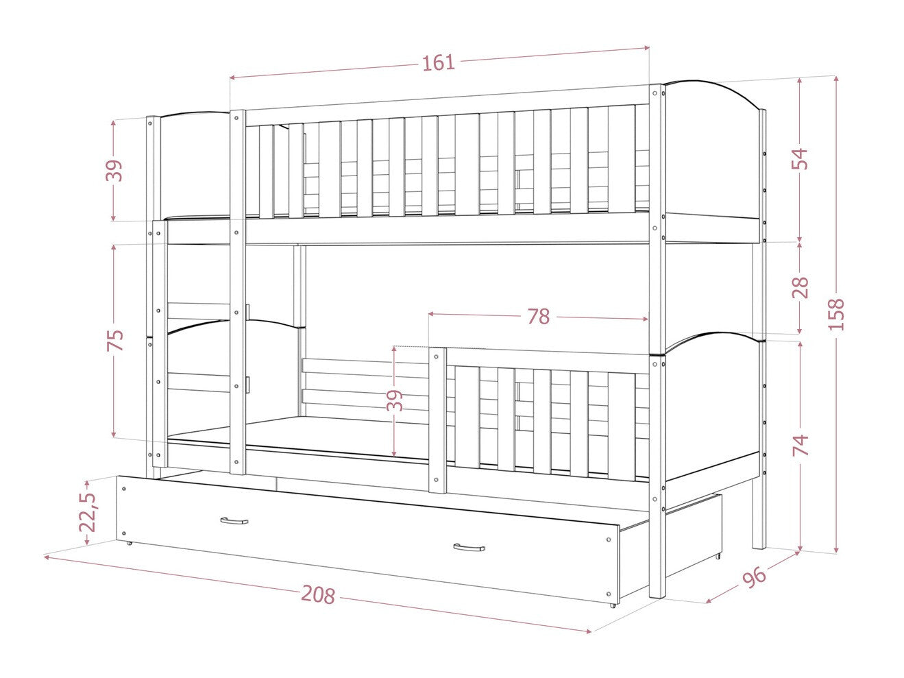 Køjeseng Aurora 113