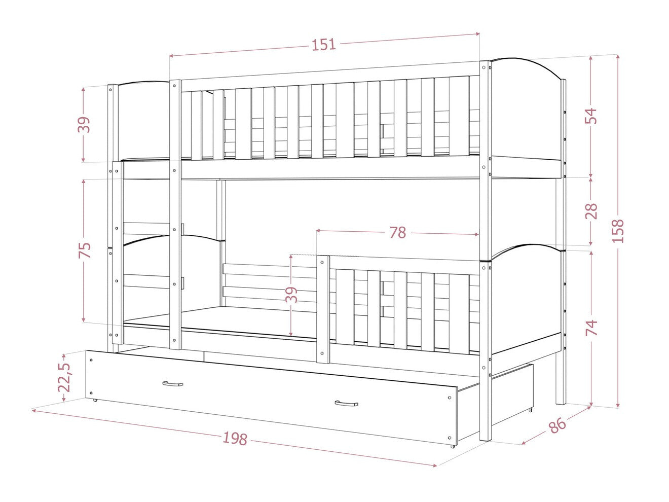 Køjeseng Aurora 113