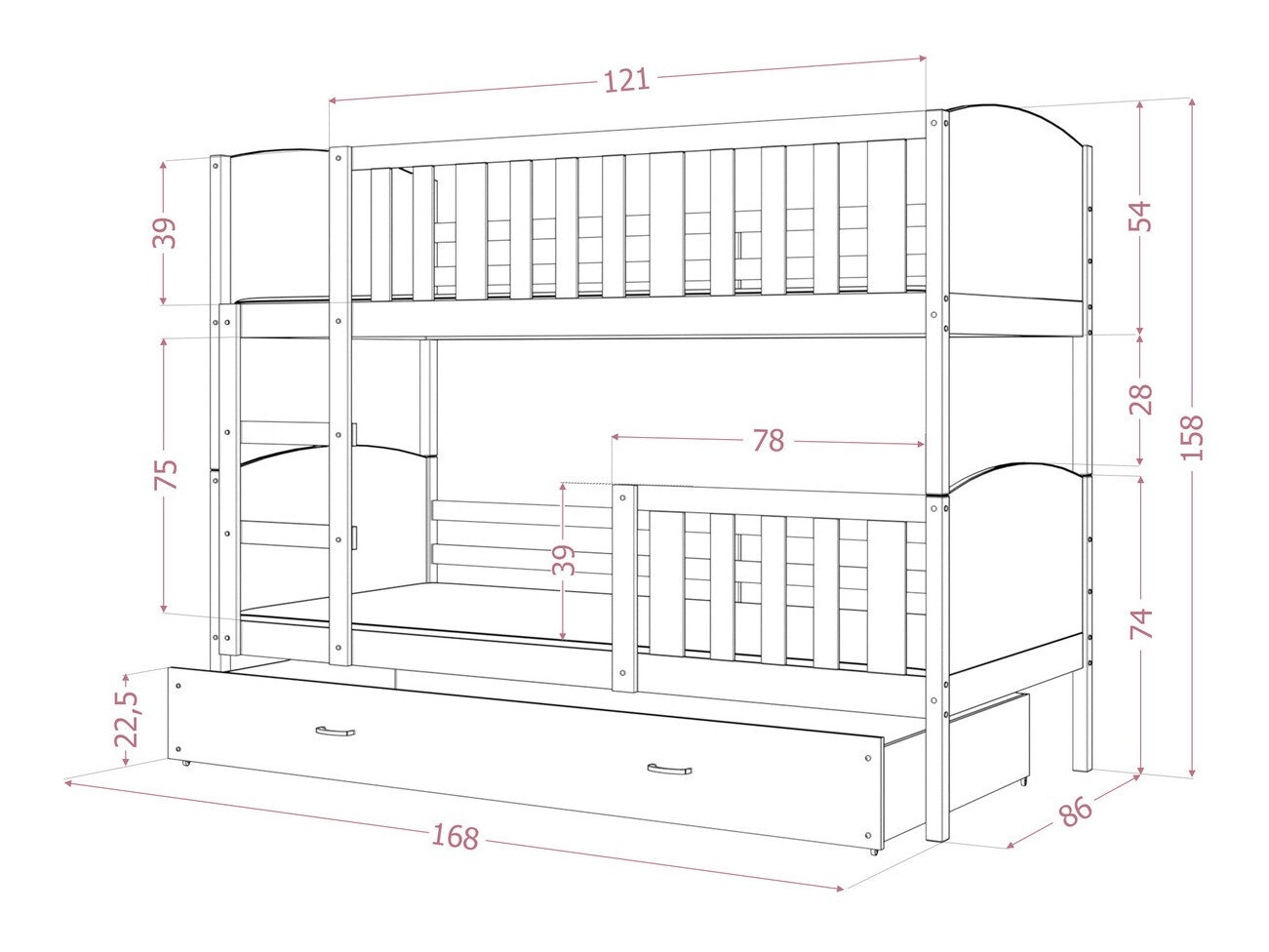 Køjeseng Aurora 113