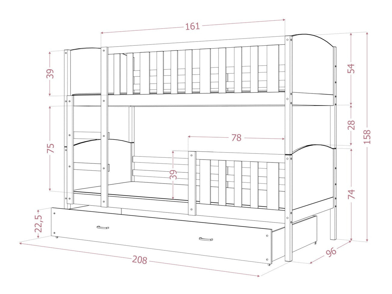 Køjeseng Aurora 113