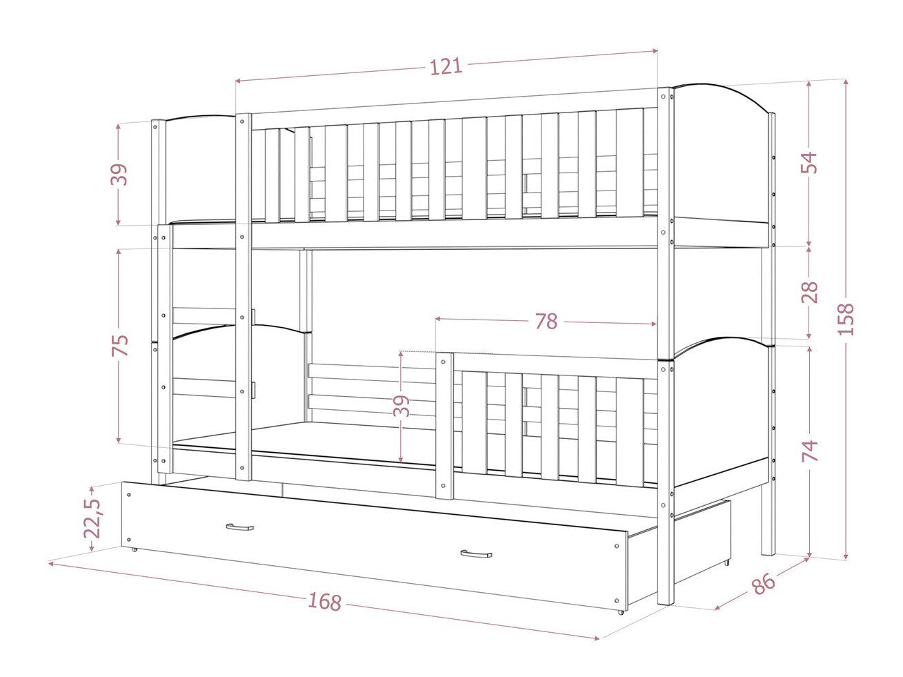 Køjeseng Aurora 113