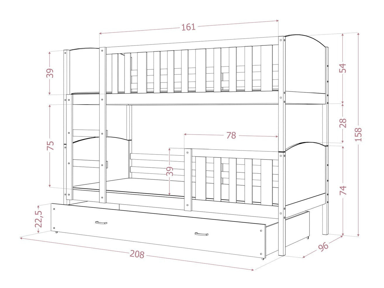 Køjeseng Aurora 113