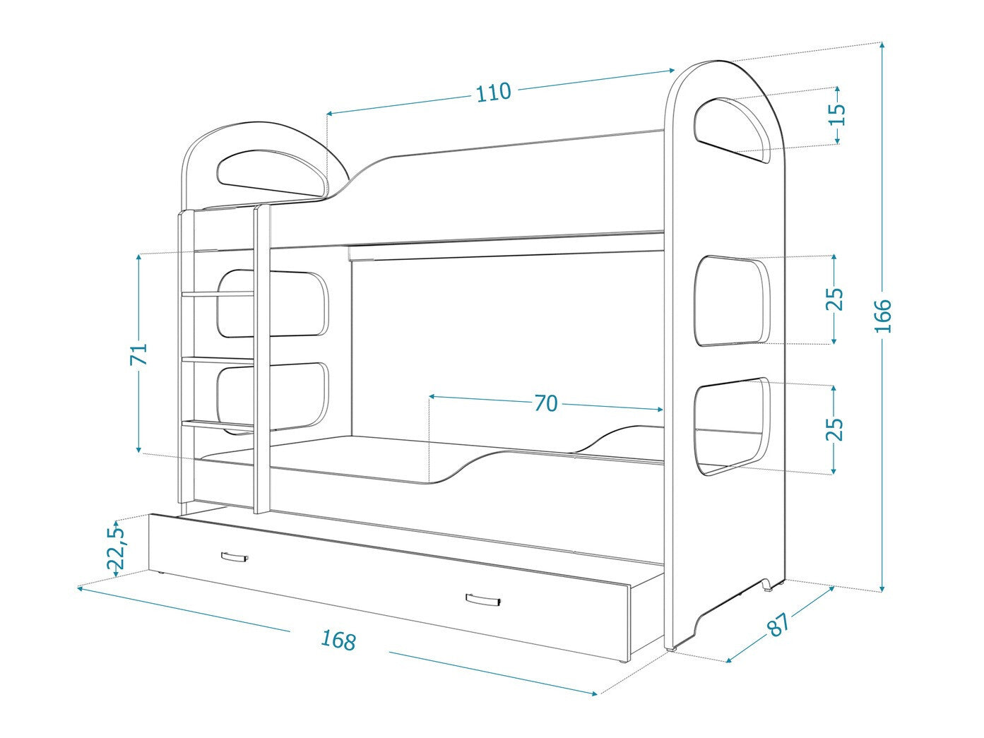 Køjeseng Aurora 114