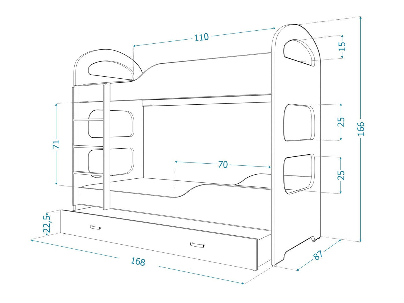 Køjeseng Aurora 114
